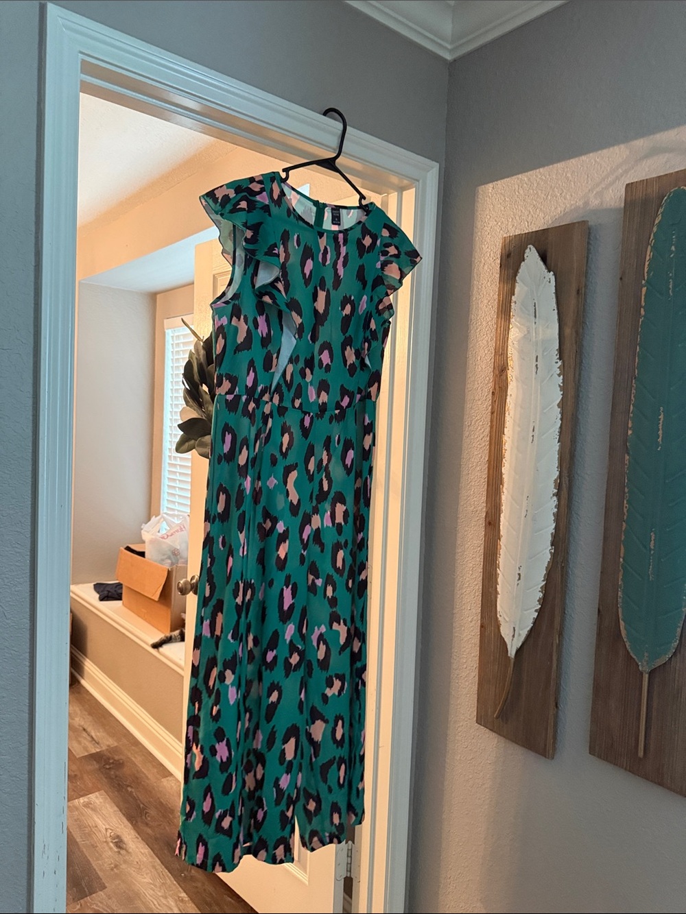 Emory Rose Green Leopard Print Romper